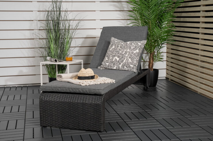 London – Bain de soleil – Noir – 60 x 32 x 196 cm
