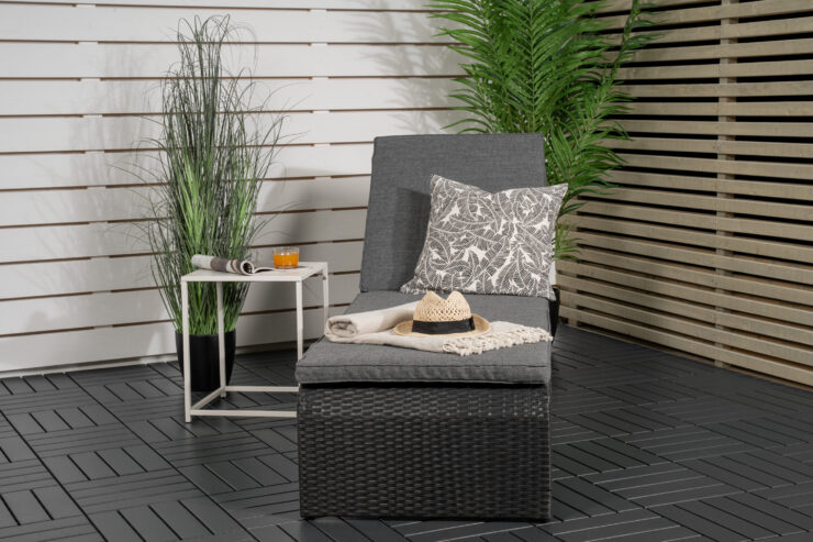 London – Bain de soleil – Noir – 60 x 32 x 196 cm