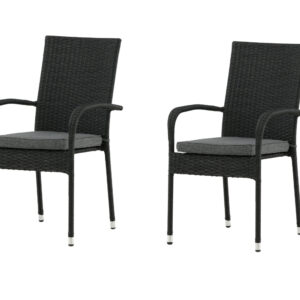 Anna – Chaise de salle à manger – Noir – 64 x 95 x 55 cm