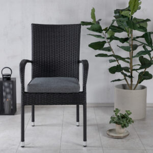 Anna – Chaise de salle à manger – Noir – 64 x 95 x 55 cm