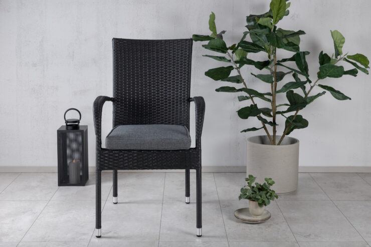 Anna – Chaise de salle à manger – Noir – 64 x 95 x 55 cm