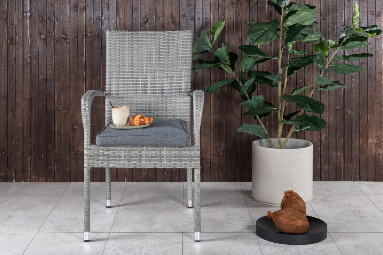 Anna – Chaise de salle à manger – Gris – 64 x 95 x 55 cm