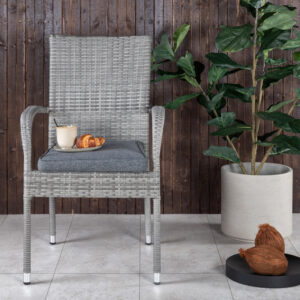 Anna – Chaise de salle à manger – Gris – 64 x 95 x 55 cm