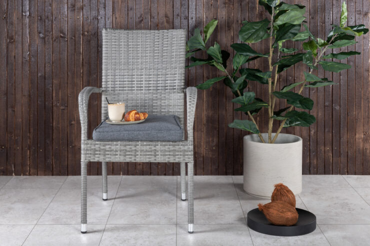 Anna – Chaise de salle à manger – Gris – 64 x 95 x 55 cm