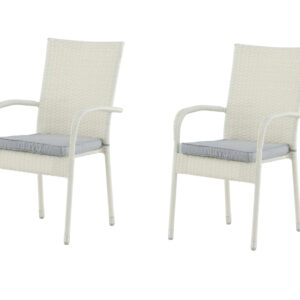 Anna – Chaise de salle à manger – Gris, Blanc – 64 x 95 x 55 cm