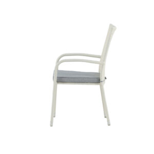 Anna – Chaise de salle à manger – Gris, Blanc – 64 x 95 x 55 cm