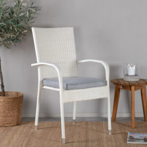 Anna – Chaise de salle à manger – Gris, Blanc – 64 x 95 x 55 cm