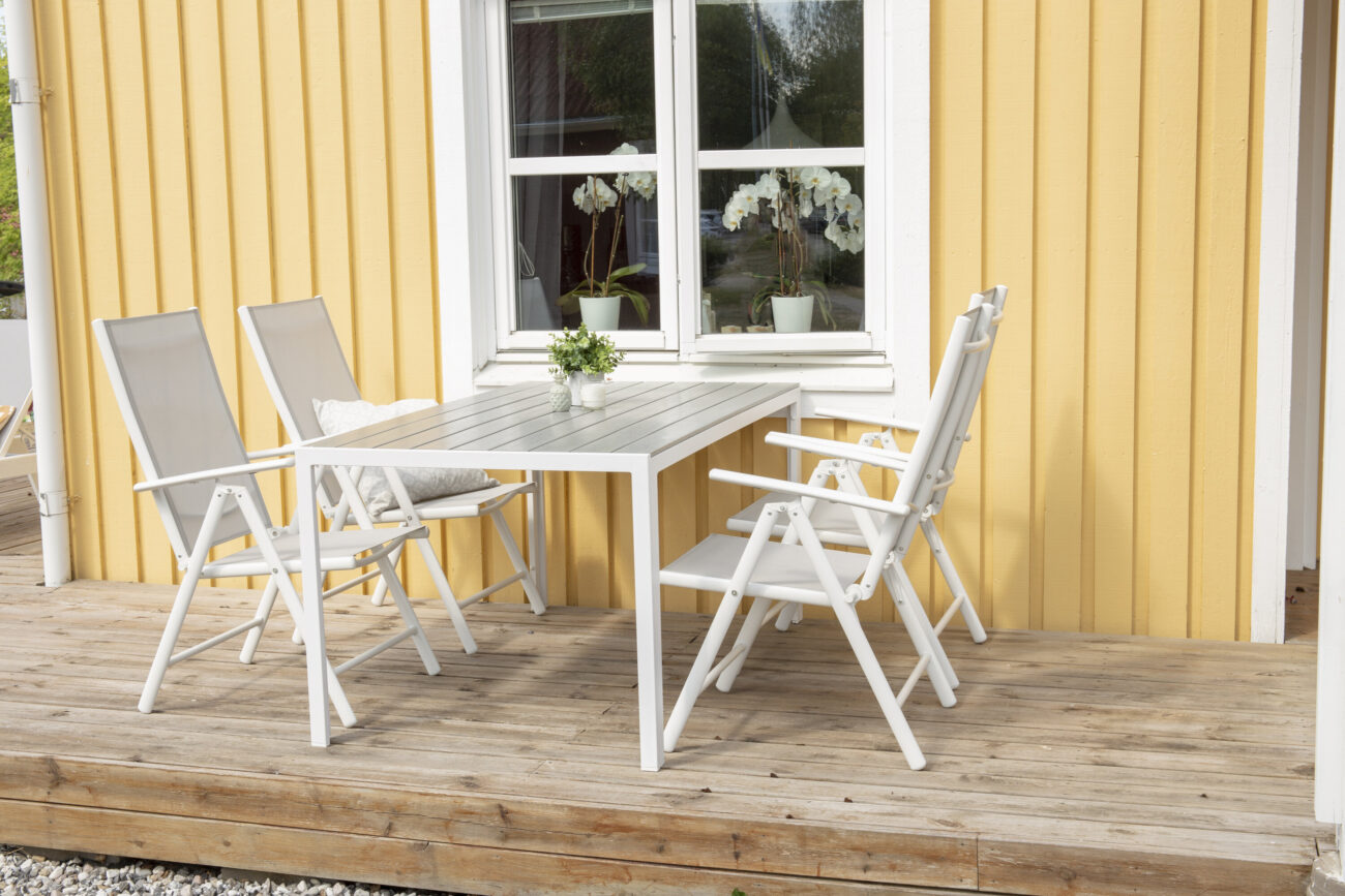 Break – Chaise réglable – Gris, Blanc – 62 x 108 x 55 cm