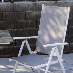Break – Chaise réglable – Gris, Blanc – 62 x 108 x 55 cm