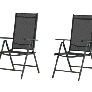 Break – Chaise réglable – Noir – 62 x 108 x 55 cm