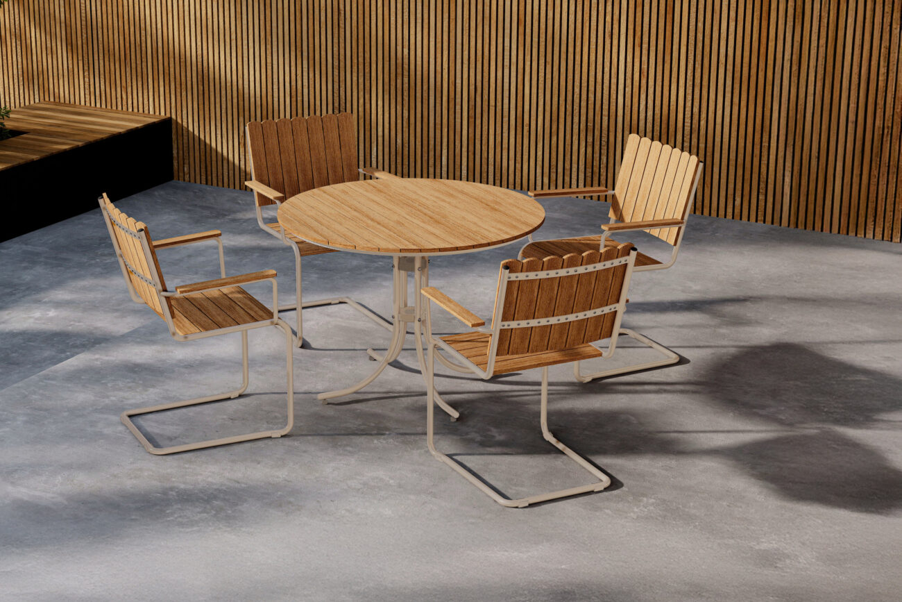 Holmsund – Ensemble repas – Beige – Table : x 103 x 75Canapé :55 x 59 x 85 cm