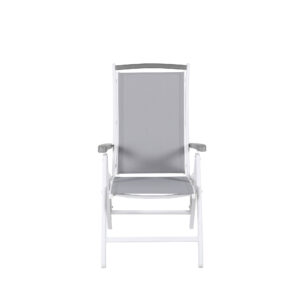 Albany – Chaise réglable – Gris, Blanc – 60 x 110 x 60 cm