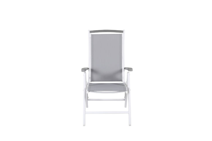 Albany – Chaise réglable – Gris, Blanc – 60 x 110 x 60 cm
