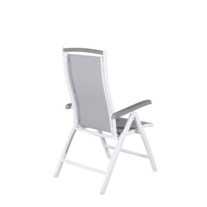 Albany – Chaise réglable – Gris, Blanc – 60 x 110 x 60 cm