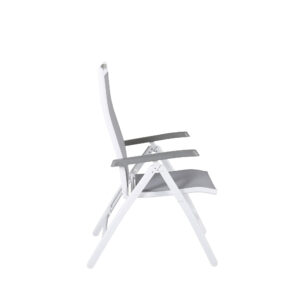 Albany – Chaise réglable – Gris, Blanc – 60 x 110 x 60 cm
