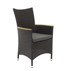 Malin – Chaise de salle à manger – Noir, Gris, Naturel – 65 x 92 x 58 cm