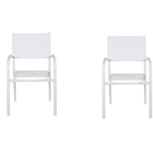 Santorini – Chaise de salle à manger – Blanc – 55 x 90 x 56 cm