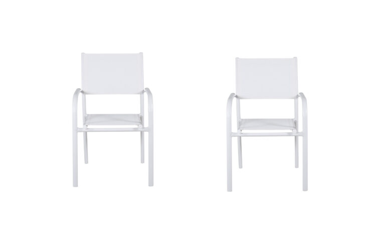Santorini – Chaise de salle à manger – Blanc – 55 x 90 x 56 cm