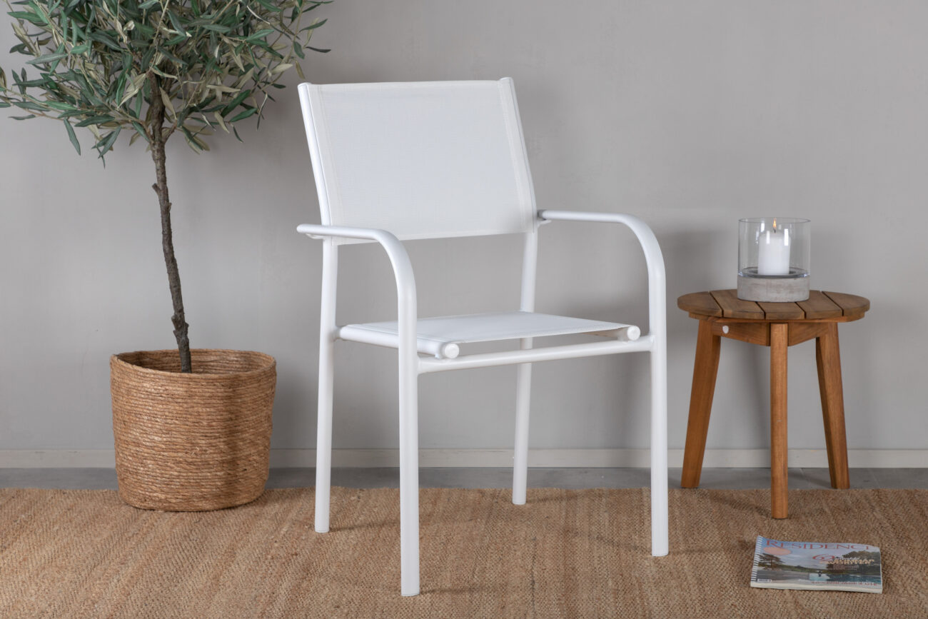 Santorini – Chaise de salle à manger – Blanc – 55 x 90 x 56 cm