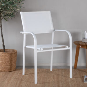 Santorini – Chaise de salle à manger – Blanc – 55 x 90 x 56 cm