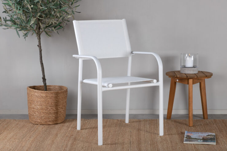 Santorini – Chaise de salle à manger – Blanc – 55 x 90 x 56 cm