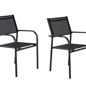 Santorini – Chaise de salle à manger – Noir – 55 x 90 x 56 cm