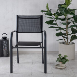 Santorini – Chaise de salle à manger – Noir – 55 x 90 x 56 cm