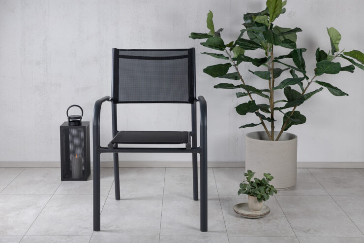Santorini – Chaise de salle à manger – Noir – 55 x 90 x 56 cm