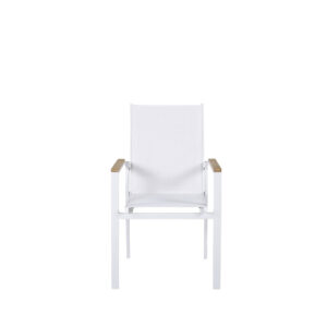 Texas – Chaise de salle à manger – Naturel, Blanc – 60 x 90 x 56 cm