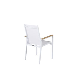 Texas – Chaise de salle à manger – Naturel, Blanc – 60 x 90 x 56 cm