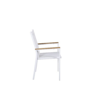 Texas – Chaise de salle à manger – Naturel, Blanc – 60 x 90 x 56 cm