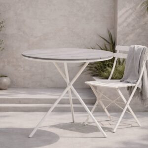 Parma – Table de café – Gris, Blanc – ⌀90 cm