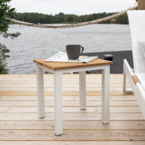 Mexico – Table d&rsquo;appoint – Naturel, Blanc – 40 x 40 cm