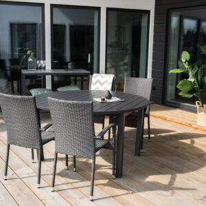 Marbella – Table à manger ronde – Noir – ⌀140 cm