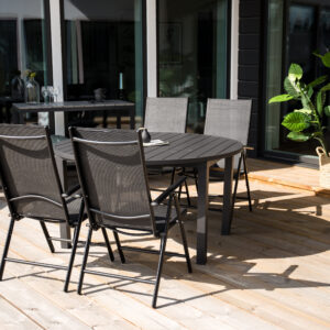 Marbella – Table à manger ronde – Noir – ⌀140 cm