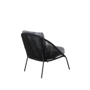 Lindos – Fauteuil lounge – Noir, Gris – 85 x 78 x 73 cm