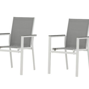 Parma – Chaise de salle à manger – Gris, Blanc – 60 x 90 x 57 cm