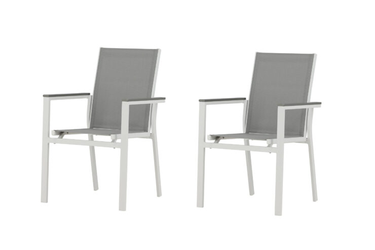 Parma – Chaise de salle à manger – Gris, Blanc – 60 x 90 x 57 cm