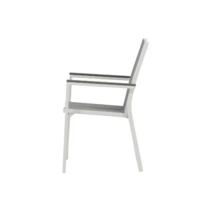 Parma – Chaise de salle à manger – Gris, Blanc – 60 x 90 x 57 cm