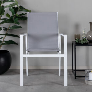 Parma – Chaise de salle à manger – Gris, Blanc – 60 x 90 x 57 cm