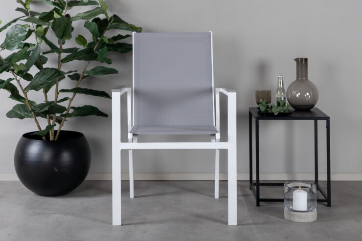 Parma – Chaise de salle à manger – Gris, Blanc – 60 x 90 x 57 cm
