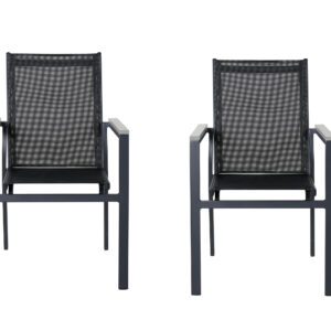 Parma – Chaise de salle à manger – Noir, Gris – 60 x 90 x 57 cm