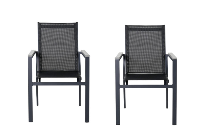 Parma – Chaise de salle à manger – Noir, Gris – 60 x 90 x 57 cm