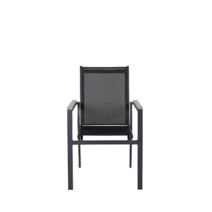 Parma – Chaise de salle à manger – Noir, Gris – 60 x 90 x 57 cm