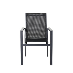 Parma – Chaise de salle à manger – Noir, Gris – 60 x 90 x 57 cm