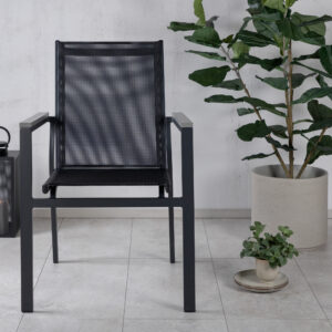 Parma – Chaise de salle à manger – Noir, Gris – 60 x 90 x 57 cm