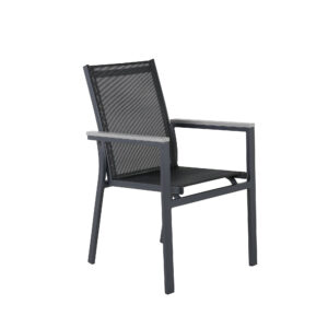 Parma – Chaise de salle à manger – Noir, Gris – 60 x 90 x 57 cm