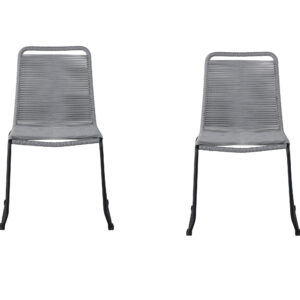 Lindos – Chaise de salle à manger – Noir, Gris – 59 x 86 x 57 cm