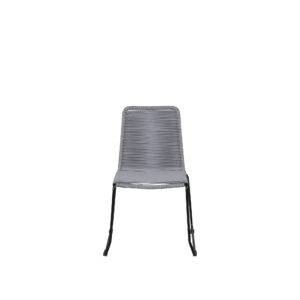 Lindos – Chaise de salle à manger – Noir, Gris – 59 x 86 x 57 cm