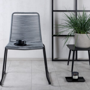 Lindos – Chaise de salle à manger – Noir, Gris – 59 x 86 x 57 cm